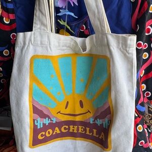 Coachella Canvas Tote Bag with Sunny Graphic
